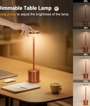 Set van 2 Draadloze LED Tafellampen – USB Oplaadbaar – Touch Dimbaar Nachtlampje met 3 Lichtkleuren