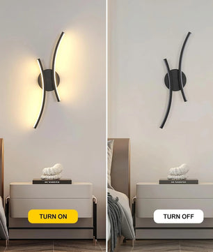 Moderne LED Wandlamp – Gebogen Acryl Wandverlichting 44 cm – 20W Warm Wit 3000K voor Interieur