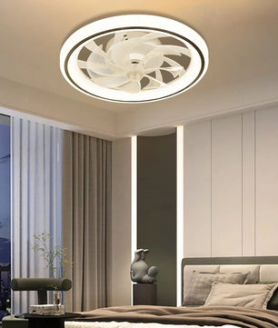 Slimme Plafondventilator met LED Verlichting – Ø48 cm – Intrekbare Bladen – Stille Ventilatorlamp met Afstandsbediening voor Slaapkamer en Woonkamer
