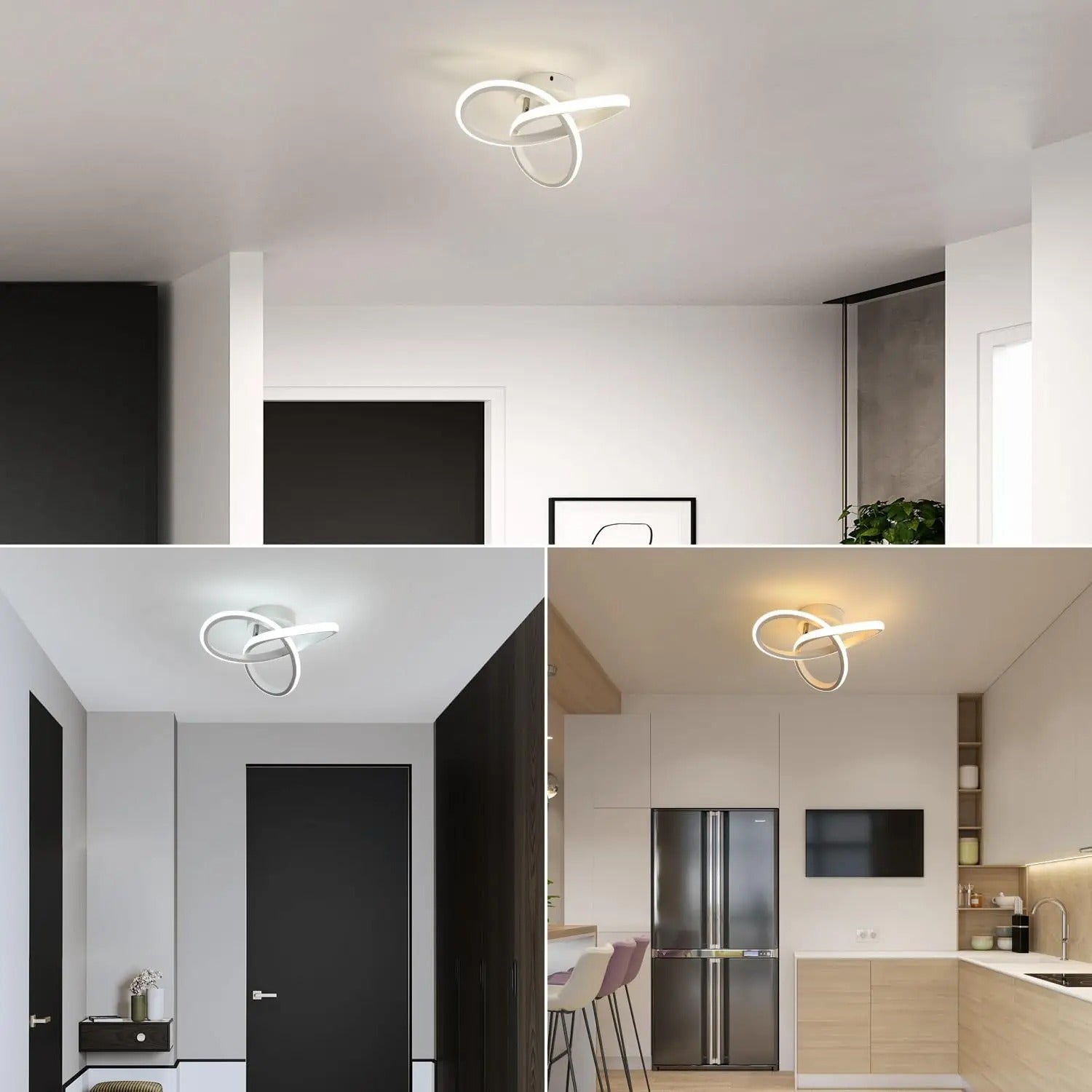 Moderne LED Plafondlamp – 20W Wit met 3 Lichtstanden – Compact Bloemdesign Ø25 cm voor Gang, Keuken en Slaapkamer
