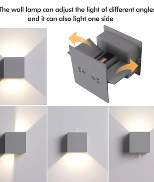 Set van 2 LED Wandlampen – Moderne Aluminium Wandverlichting Binnen en Buiten – 6W 6500K Koel Wit voor Woonkamer, Hal & Balkon