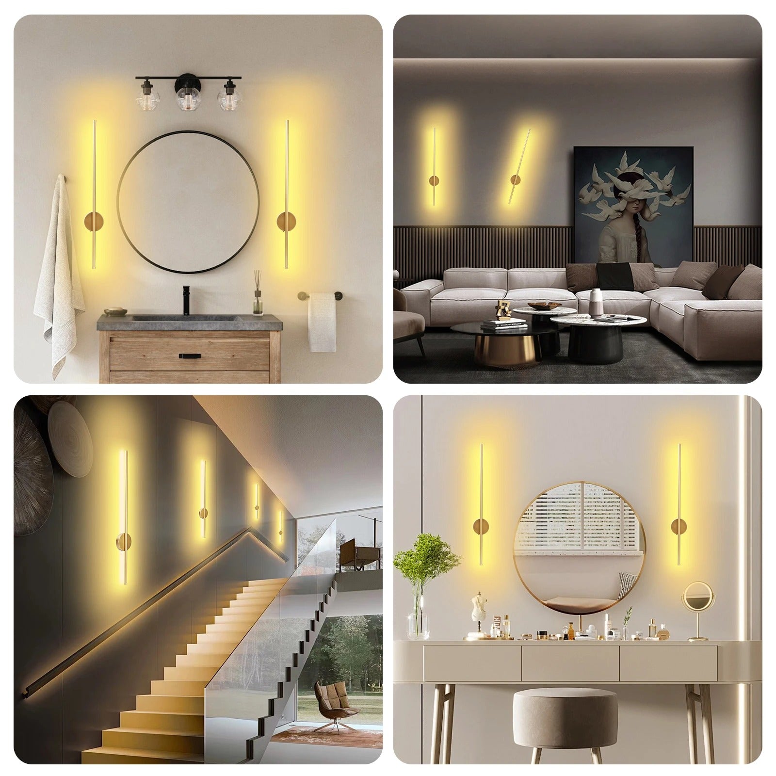 Draadloze LED Wandlamp 50 cm – Magnetische Wandverlichting met Afstandsbediening – Moderne Oplaadbare Wandlamp voor Slaapkamer en Woonkamer