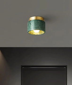 Ronde Marmeren LED Plafondlamp – Nordic Steen en Metaal – Opbouw Plafondverlichting met E27 voor Hal, Woonkamer en Slaapkamer