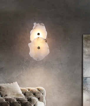 Luxe Marmeren Wandlamp – Albast & Massief Koper, Tijdloos en Elegant