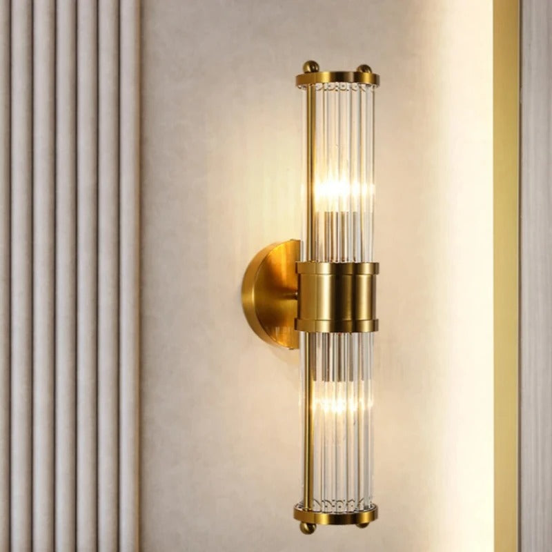 Luxe Kristallen Wandlamp – Modern Design met Gouden Afwerking – E14 Wandverlichting voor Binnen