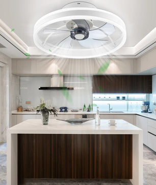 Plafondventilator met LED-Verlichting – 50W Stille 2-in-1 Ventilatorlamp van 50 cm met Dimbaar Licht, 6 Snelheden en Afstandsbediening voor Woonkamer en Slaapkamer