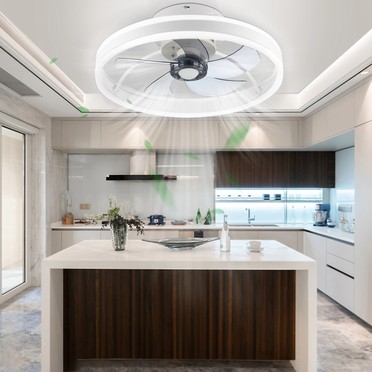 Plafondventilator met LED-Verlichting – 50W Stille 2-in-1 Ventilatorlamp van 50 cm met Dimbaar Licht, 6 Snelheden en Afstandsbediening voor Woonkamer en Slaapkamer