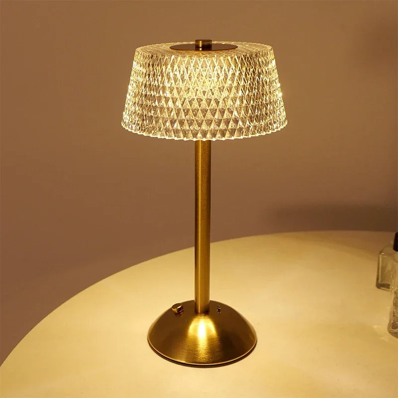 Oplaadbaar LED Nachtlampje met Touch Bediening – Moderne Glazen Tafellamp met 3 Lichtkleuren en USB Opladen
