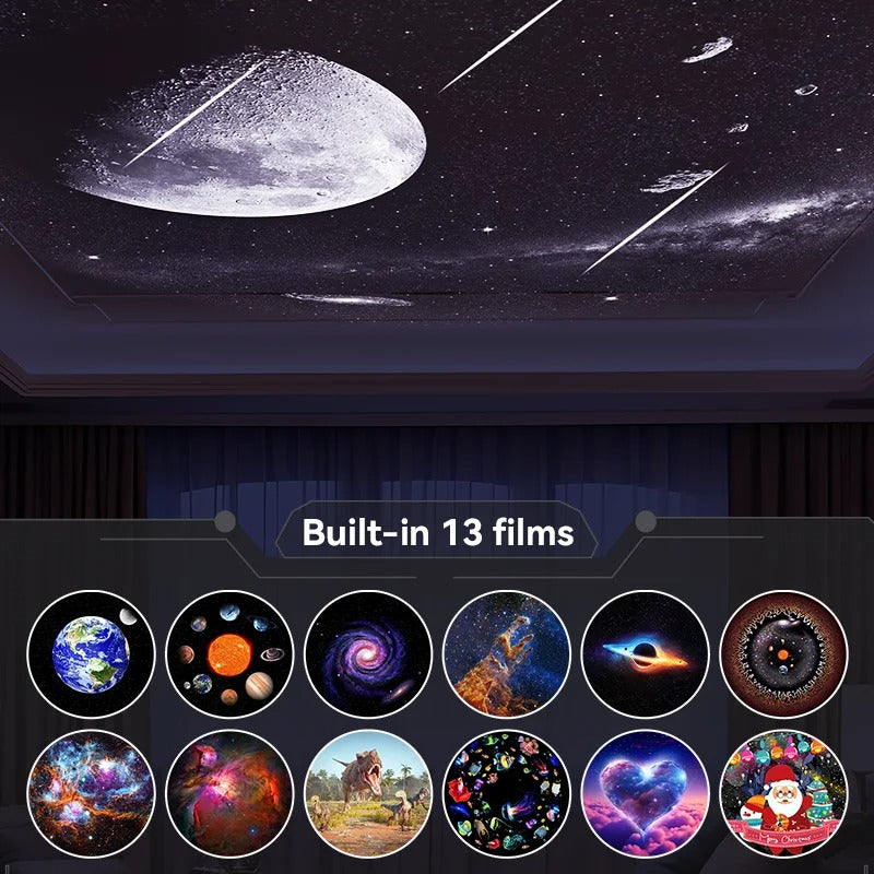 Galaxy Projector 13-in-1 – HD Sterrenhemel Nachtlamp & Planetarium Projector met Verwisselbare Dia’s, Rotatie & Timer