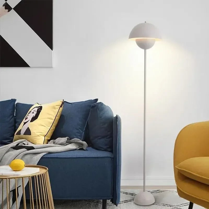 Moderne Crèmekleurige Vloerlamp – Minimalistische Staande Lamp met E27 Fitting – Sfeervolle LED Verlichting voor Woonkamer en Slaapkamer