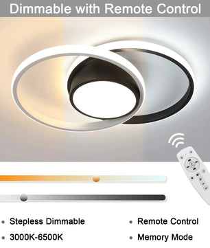 Dimbare LED Plafondlamp 40W – Zwart Design – 4500 Lumen – Met Afstandsbediening – Instelbaar 3000K–6500K