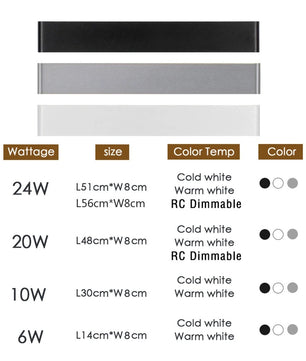 Moderne LED Wandlamp – Dimbaar Aluminium Design voor Slaapkamer, Woonkamer & Hal
