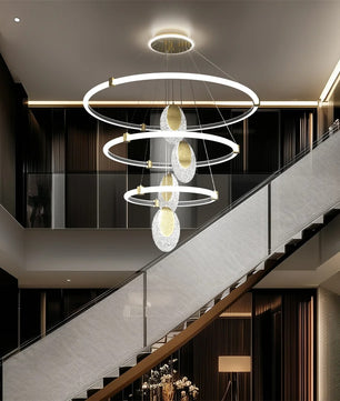 3-Lagen LED Kroonluchter met Acryl Waterdruppels – Moderne Plafondlamp met 3 Lichtkleuren en Verstelbare Ophanging