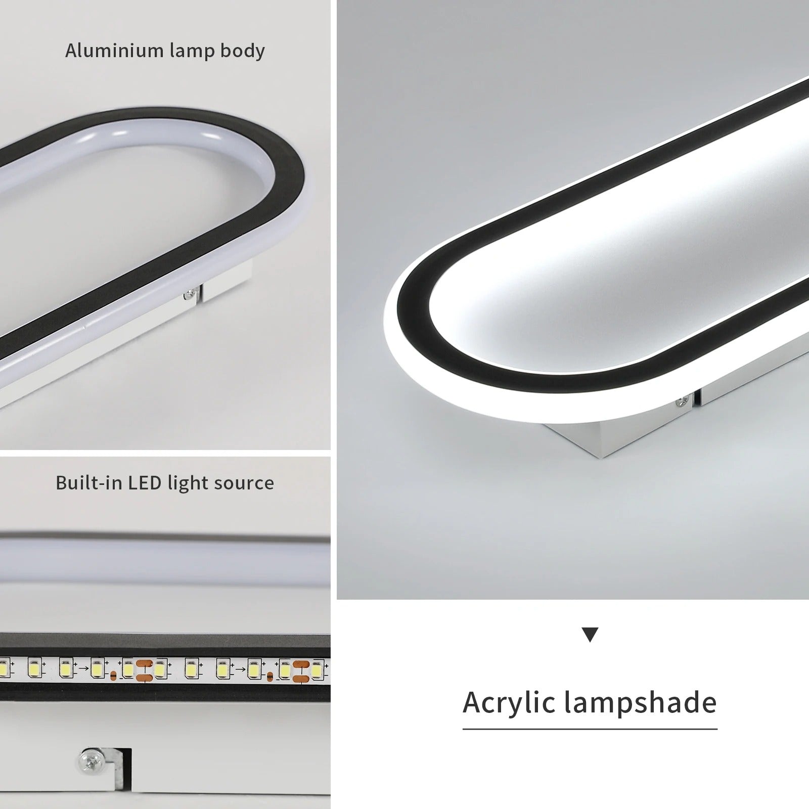 Ultradunne LED Plafondlamp 33W – Zwart Wit Design 41 cm – Koel Wit 6500K – 3712 Lumen – Slechts 4,8 cm Hoog