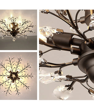 Moderne K9 Kristallen Plafondlamp – Luxe Kristallen Kroonluchter met 5× E14 Fitting – Elegant Design voor Woonkamer en Eetkamer