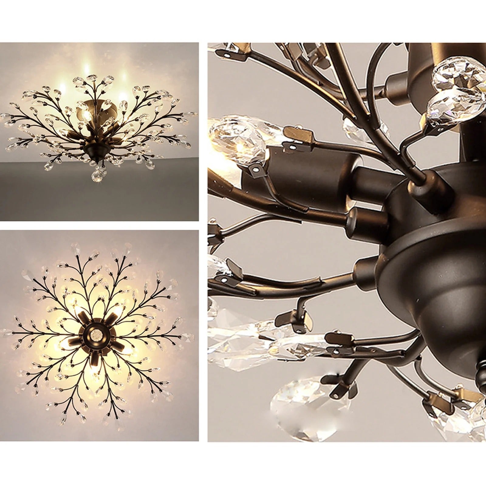 Moderne K9 Kristallen Plafondlamp – Luxe Kristallen Kroonluchter met 5× E14 Fitting – Elegant Design voor Woonkamer en Eetkamer