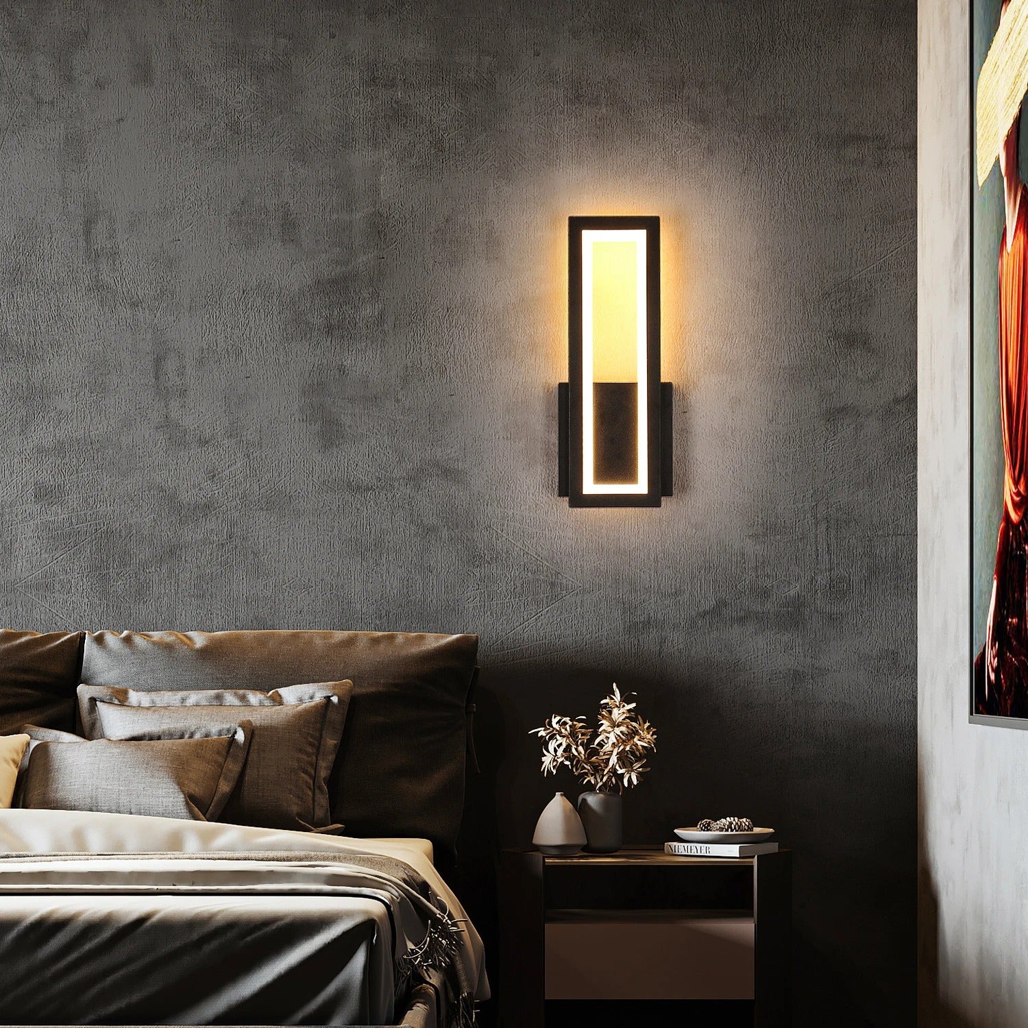 Moderne LED Wandlamp – 16W Acryl Wandverlichting – Zwart – Warm Wit 3000K – Voor Gang, Trap en Woonruimte