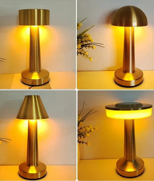 Oplaadbare LED Tafellamp met Touch Bediening – Retro Design – Dimbaar met 3 Lichtkleuren en Type-C Opladen