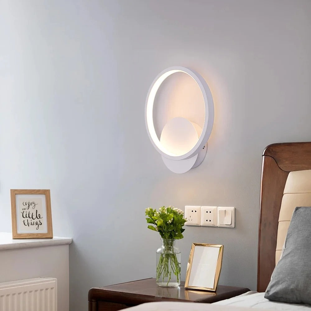 Moderne Ronde LED Wandlamp – 12W Warm Wit 3000K – Acryl en Aluminium Design voor Woonkamer en Slaapkamer