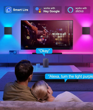 Set van 2 Slimme LED Buitenwandlampen – 10W RGBCW, App- & Stembediening, Waterdicht IP65