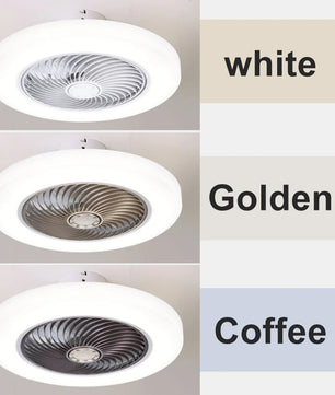 Slimme Plafondventilator met LED-Verlichting – 52 cm Ventilatorlamp met Onzichtbare Bladen, Afstandsbediening en Stille Werking voor Slaapkamer en Woonkamer