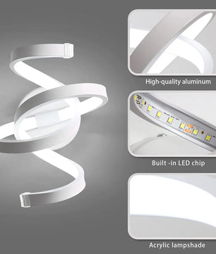 Moderne LED Spiraal Wandlamp – Aluminium en Acryl, 20W 2200LM voor Woonkamer en Slaapkamer