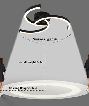 Moderne LED Plafondlamp – Spiraalvormig Design 52 cm met Warm Wit Licht 24W voor Woonkamer en Slaapkamer