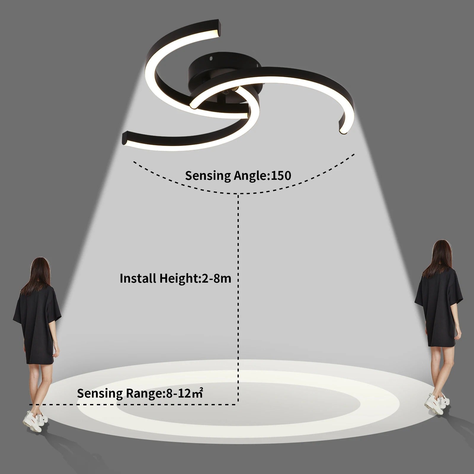 Moderne LED Plafondlamp – Spiraalvormig Design 52 cm met Warm Wit Licht 24W voor Woonkamer en Slaapkamer