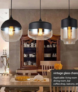 Nordic LED Hanglamp – Moderne Glas & Houten Plafondlamp voor Woonkamer, Slaapkamer & Eetkamer