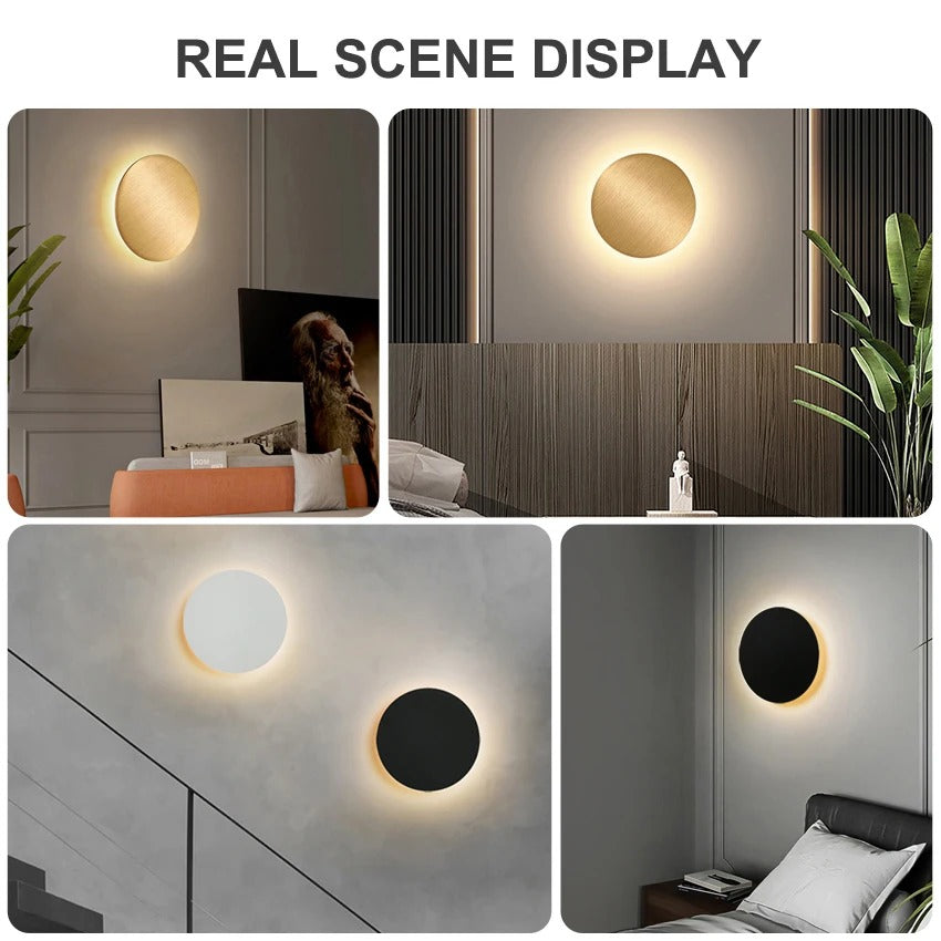 Moderne Ronde LED Wandlamp – Minimalistische Wandverlichting van Aluminium en Acryl – Ø15 of Ø20 cm voor Woonkamer en Slaapkamer