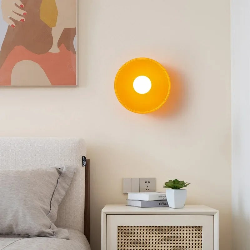 Scandinavische Glazen Plafondlamp – LED Opbouwlamp met Gekleurde Glazen Kap voor Hal, Woonkamer en Slaapkamer