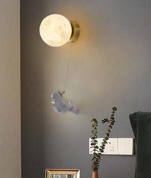 Astronaut Wandlamp – Creatieve Maan LED Verlichting voor Kinderkamer en Slaapkamer
