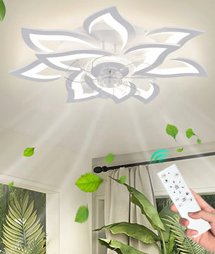 Moderne LED Plafondventilator – Slimme Ventilatorlamp met Dimbare Verlichting, App en Afstandsbediening, Stille DC-Motor en 6 Snelheden voor Woonkamer en Slaapkamer