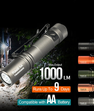 Compacte EDC Zaklamp 1000 Lumen – USB-C Oplaadbaar, IP68 Waterdicht & Dual Fuel – Aluminium Pocket Zaklamp met Hoge CRI90