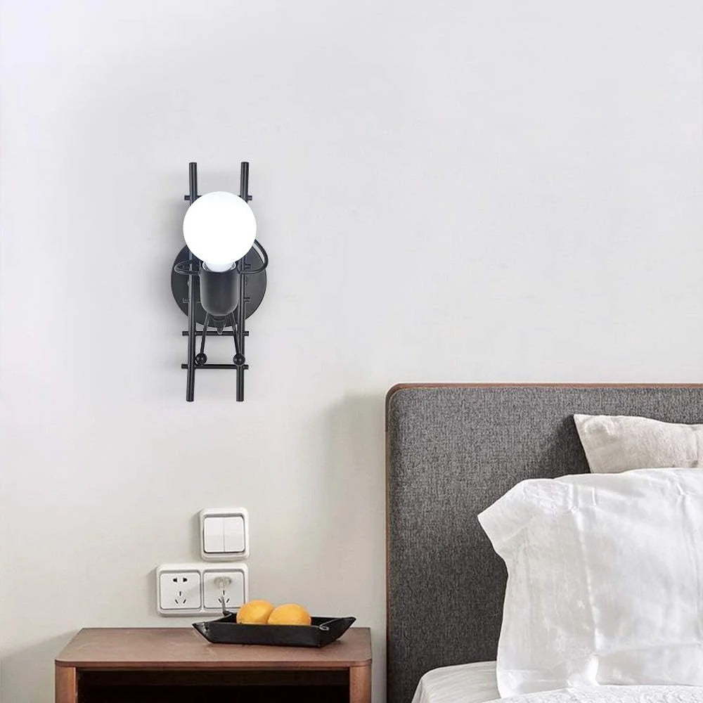 Zwarte Wandlamp – Moderne Vintage Metalen Wandkandelaar – E27 Fitting – Voor Woonkamer, Slaapkamer en Hal