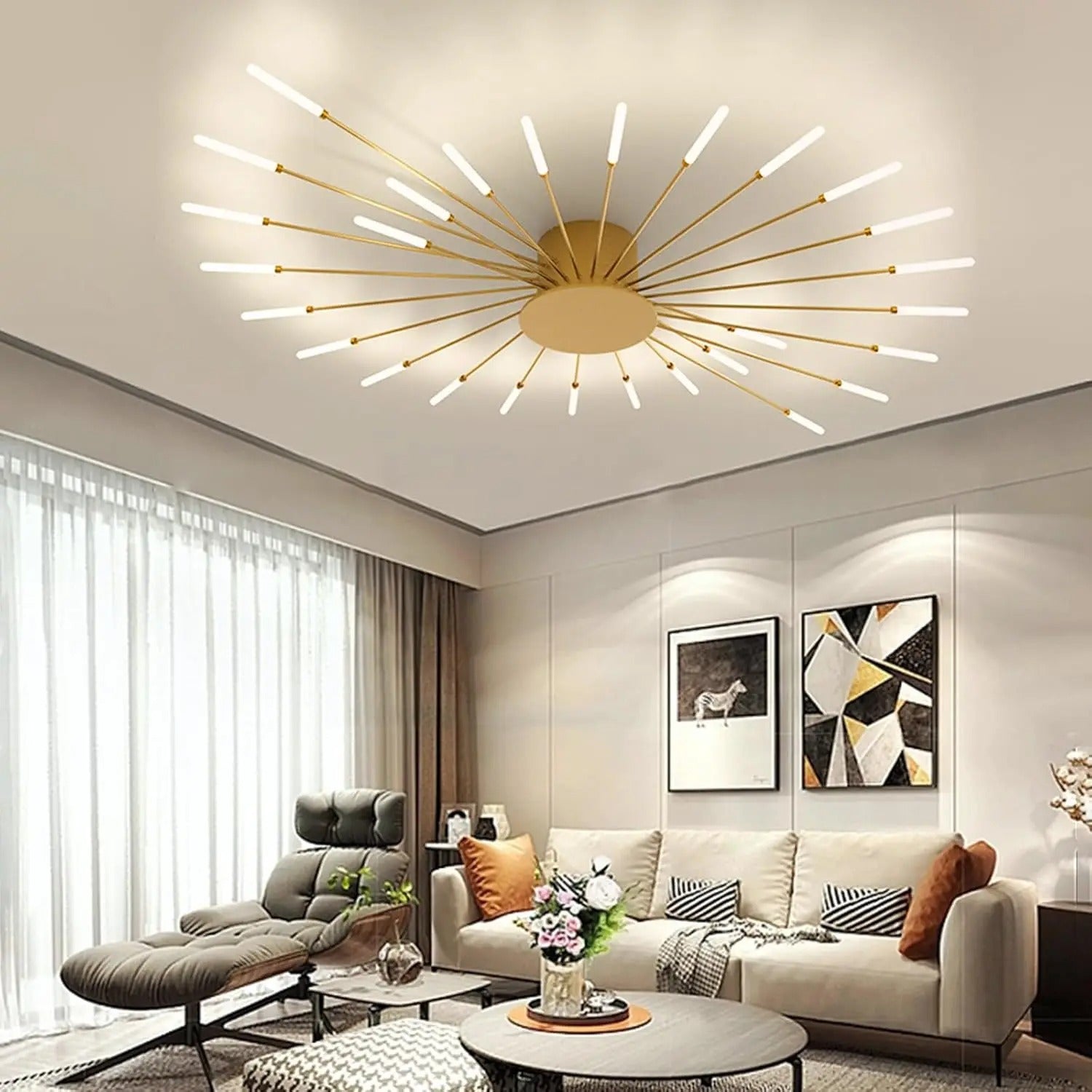 Moderne LED Plafondlamp – 28W Natuurlijk Licht 4500K – Strakke Metalen Plafondverlichting voor Slaapkamer, Woonkamer en Kantoor