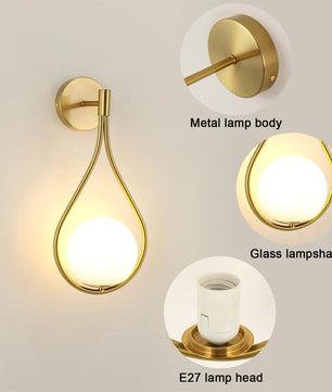 Moderne Geometrische Wandlamp – Gouden IJzeren Wandverlichting met E27 Fitting – Design Wandlamp voor Hal, Trap & Balkon