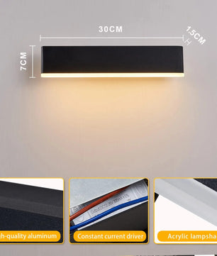 LED Wandlamp Zwart – 360° Draaibare Wandlamp van Metaal en Acryl – 7W Warm Licht 3500K voor Slaapkamer, Woonkamer & Trap