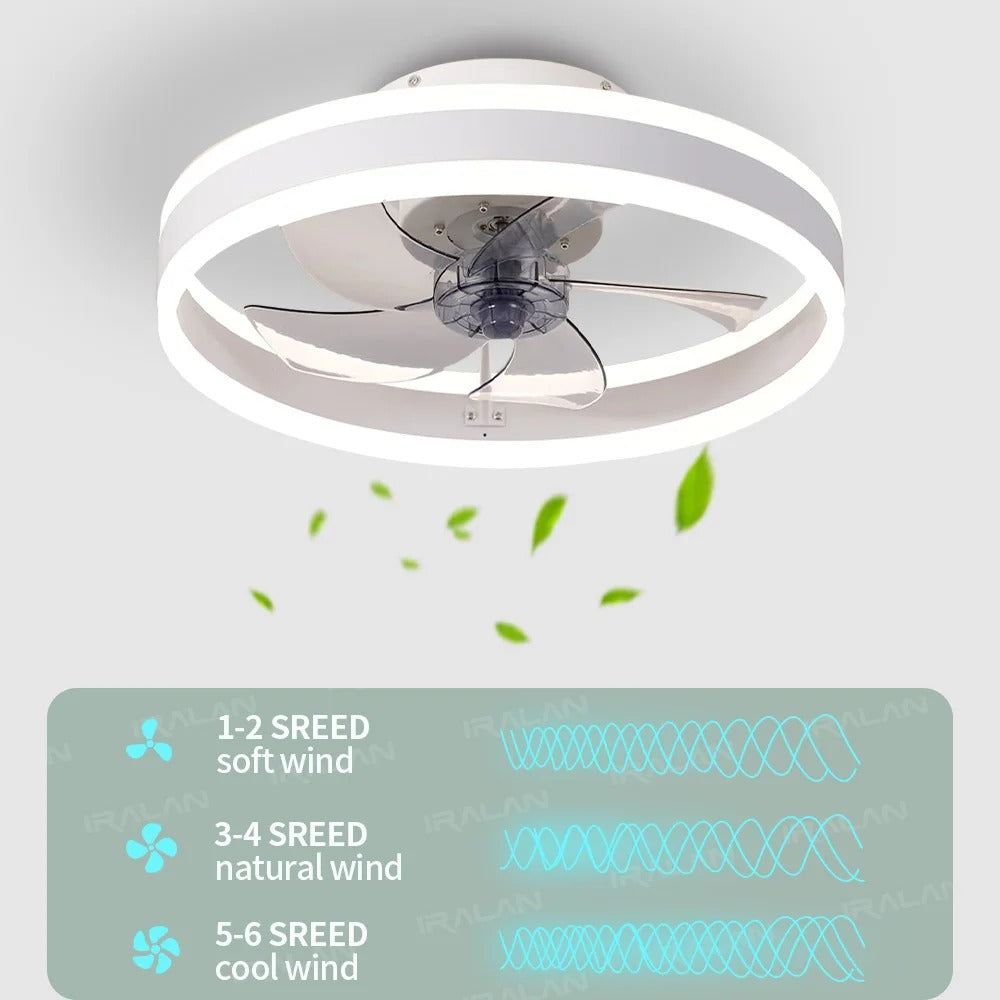 Moderne LED Plafondventilator – Stille Ventilatorlamp met Dimbare Verlichting, Omkeerbare Motor en Afstandsbediening voor Slaapkamer en Woonkamer