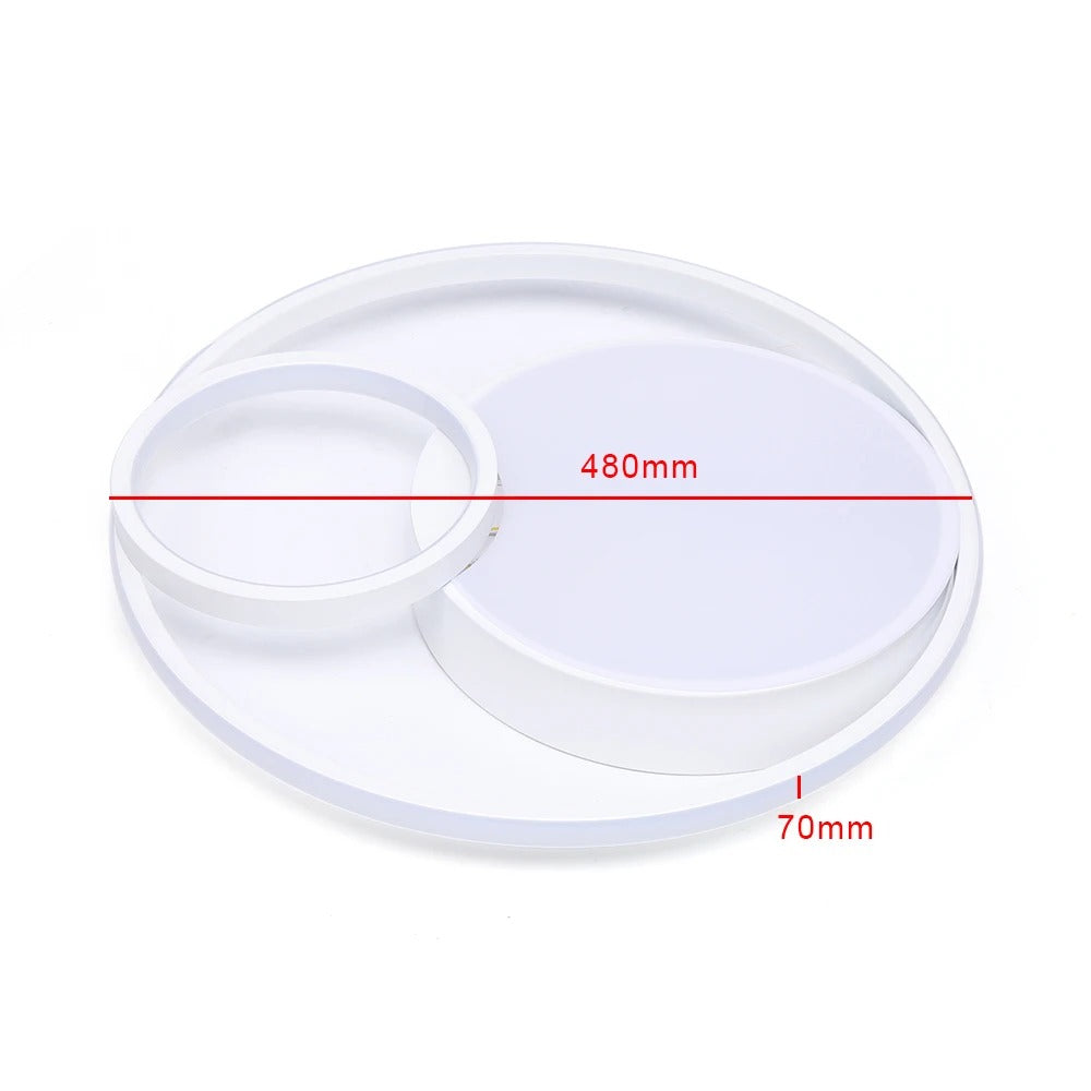 Moderne LED Plafondlamp – Ø48 cm Rond Design van Acryl en IJzer – 55W Dimbaar 3000K–6500K voor Woonkamer, Slaapkamer en Keuken