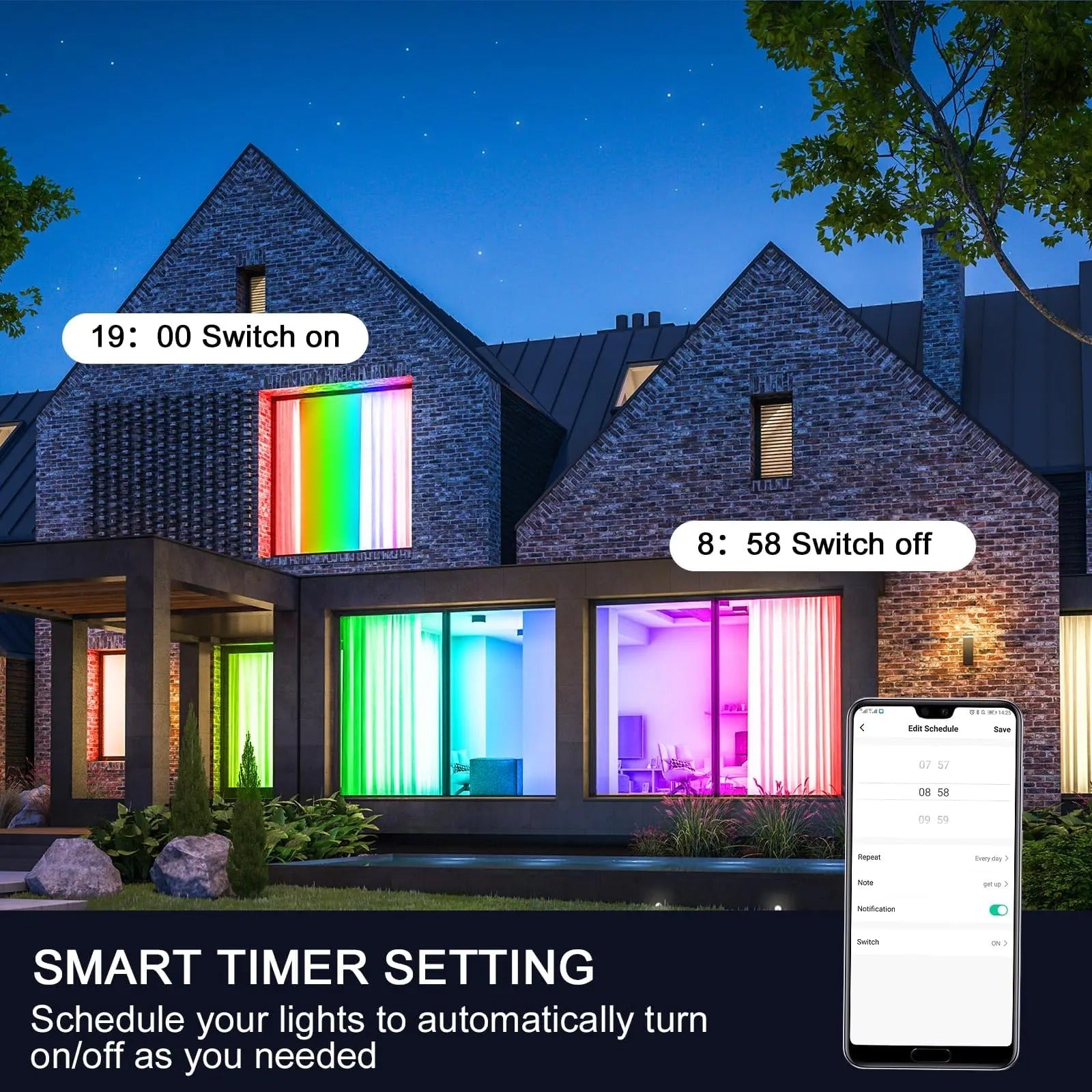 Smart LED RGB Plafondlamp – 24W Dimbaar 2700K–6500K – WiFi en Alexa Compatibel – Vierkant 28×28 cm voor Woonkamer, Slaapkamer en Kantoor
