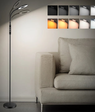 Multifunctionele Dimbare LED Vloerlamp – 360° Verstelbaar – 1800K-6000K – Nachtlamp, Timer & Geheugenfunctie