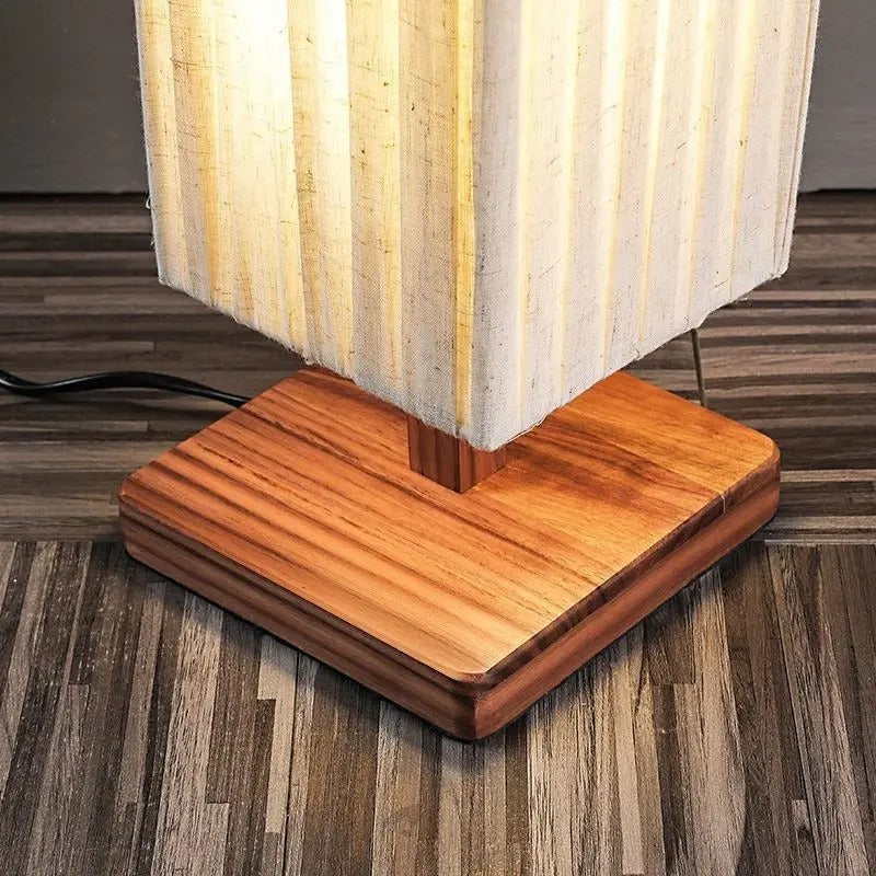 Japanse Retro LED Vloerlamp – Slanke Staande Lamp in Houtlook met Warm Sfeerverlichting – Minimalistische Designlamp voor Woonkamer en Slaapkamer