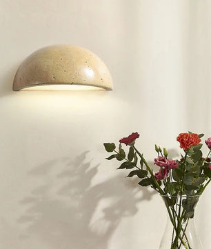 Halfronde Wandlamp van Natuursteen – Nordic Wabi-Sabi Design voor Woonkamer en Slaapkamer