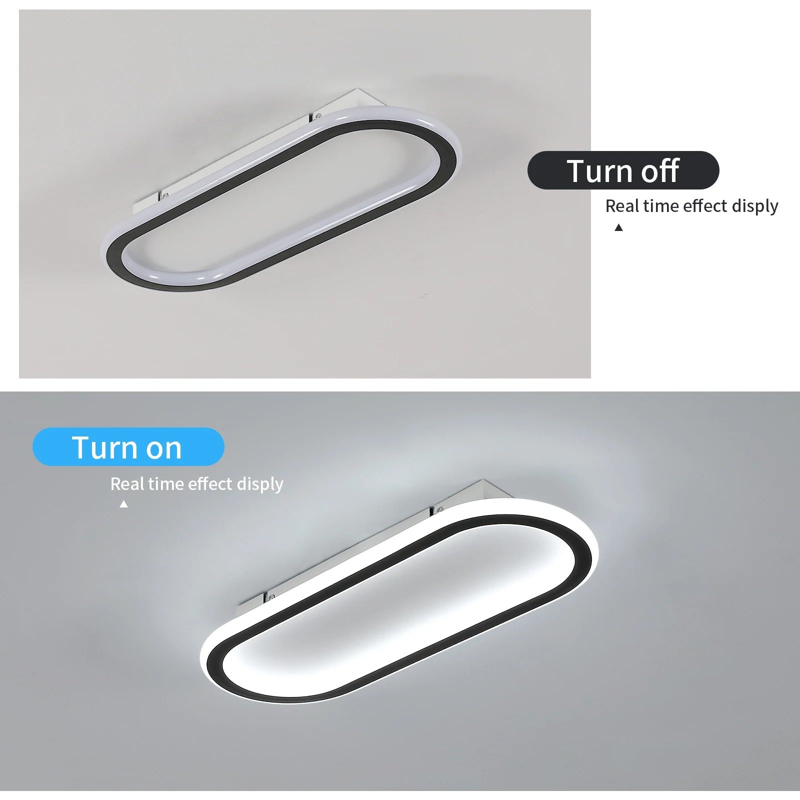 Ultradunne LED Plafondlamp 33W – Zwart Wit Design 41 cm – Koel Wit 6500K – 3712 Lumen – Slechts 4,8 cm Hoog