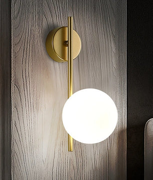 LED Glazen Bol Wandlamp – Metalen Design Wandverlichting in Goud of Zwart – Moderne Sfeerlamp voor Woonkamer en Slaapkamer