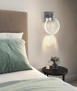 Moderne LED Wandlamp – Dimbaar 1000–1200 Lumen met 3 Kleurtemperaturen – Chroomkleurige Acryl Wandverlichting met Bubbelstructuur voor Woonkamer, Slaapkamer & Gang