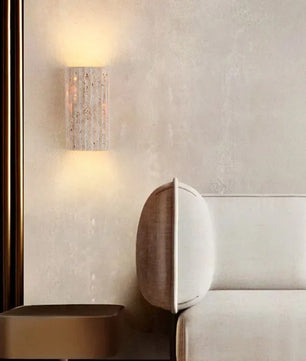 Wabi Sabi Natuursteen Wandlamp – Minimalistische LED Wandverlichting met Rustieke Uitstraling