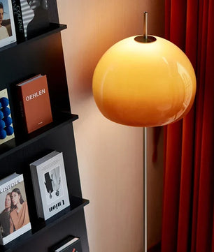 Bauhaus Retro Glazen Tafellamp – Paddenstoel Lamp met Oranje Gradiënt – Decoratieve Sfeerlamp voor Woonkamer en Slaapkamer