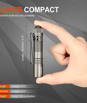 Compacte EDC Zaklamp 1000 Lumen – USB-C Oplaadbaar, IP68 Waterdicht & Dual Fuel – Aluminium Pocket Zaklamp met Hoge CRI90